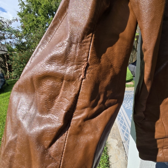 Cote Femme Tan Leather Zip Jacket 14 - Picture 7 of 11